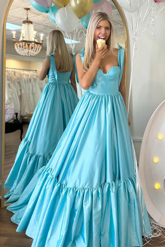 Lace up satin cute ball dress