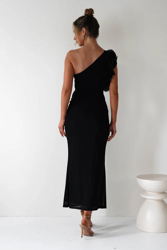 One shoulder camisole tight open waist dress