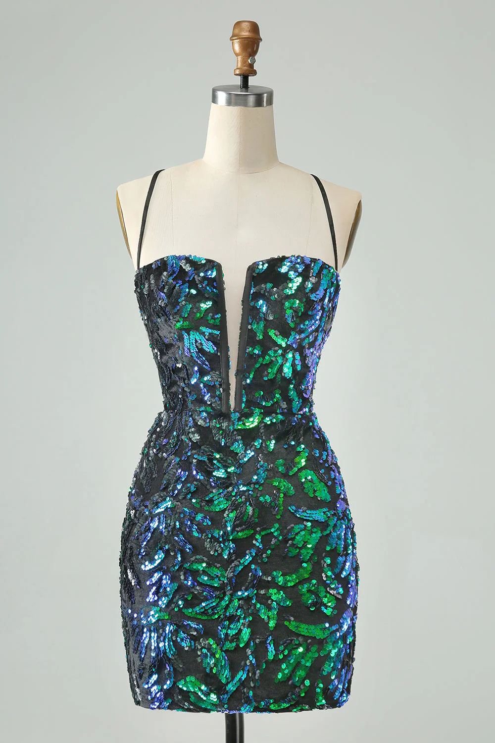 Beautiful tight sequined short back to school dress