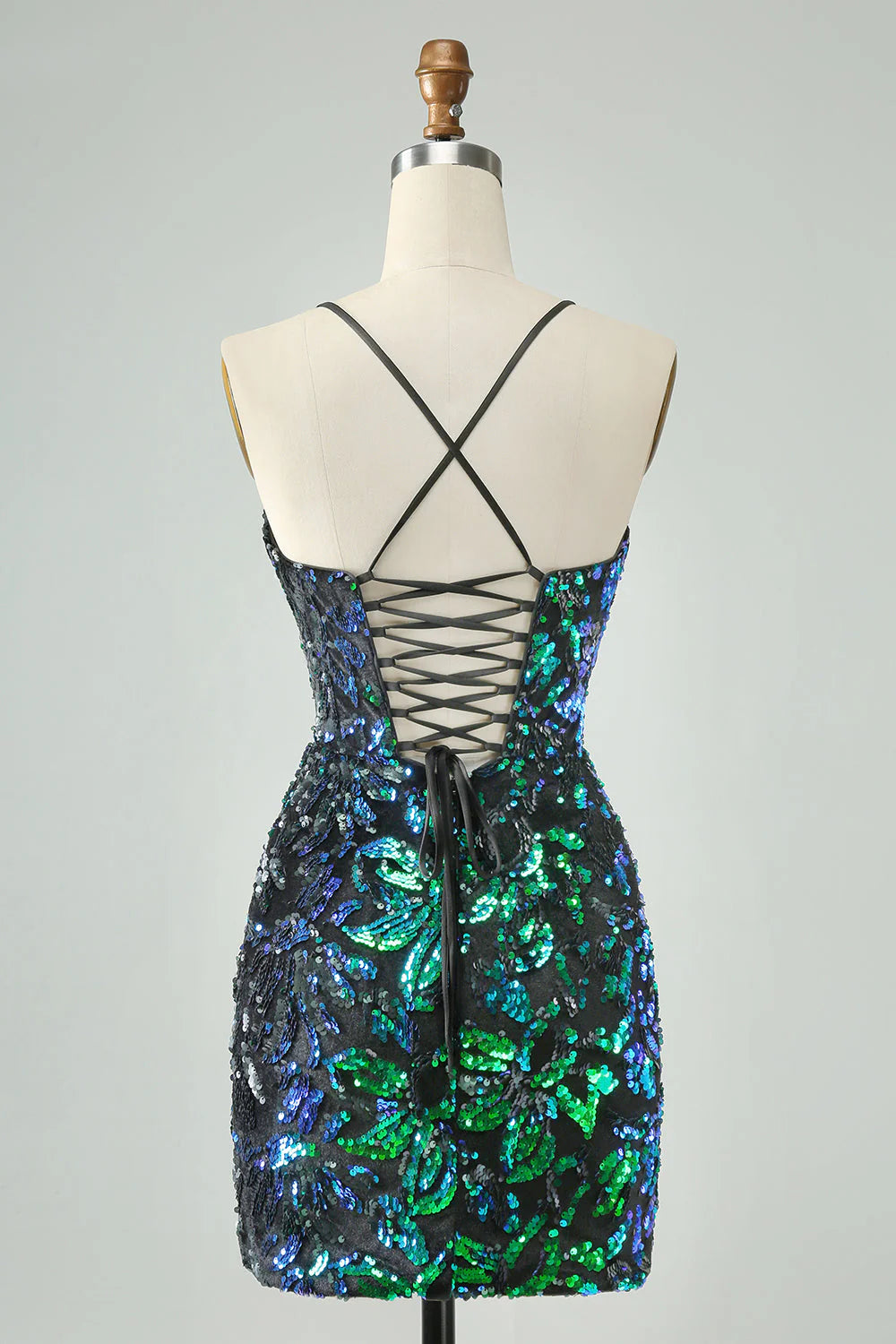 Beautiful tight sequined short back to school dress